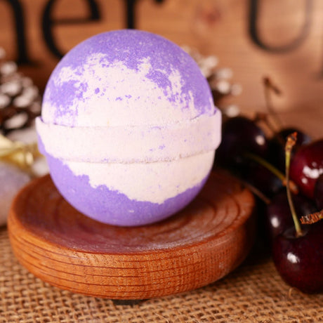 Black Cherry Bath Bomb 4oz Lather Up UK