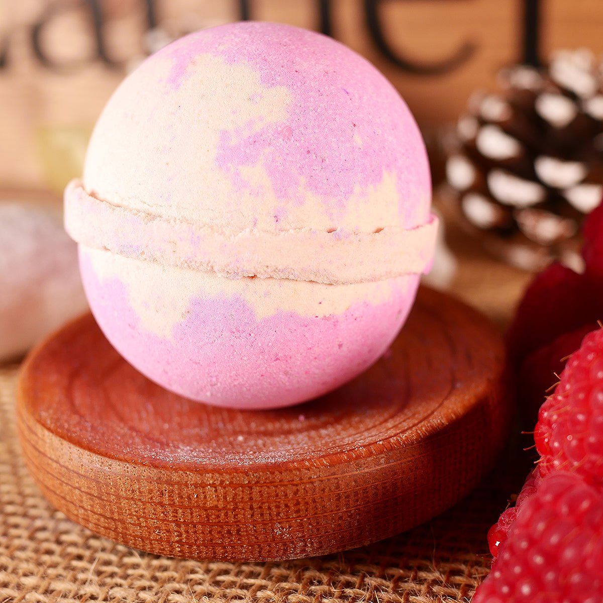 Raspberry Ripple Bath Bomb 4oz Lather Up UK